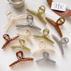 กิ๊บติดผมขนาดใหญ่สไตล์ใหม่ปี 2025 สำหรับผู้หญิง กิ๊บติดผมทรงฉลาม กิ๊บติดผมอะซิเตท กิ๊บติดผมสำหรับผมหลังศีรษะ กิ๊บติดผมสไตล์เกาหลี