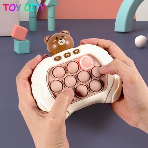 Bật nó nhanh chóng đẩy bong bóng và bật sáng lên máy chơi trò chơi Fidget whack-a-mole đồ chơi đồ chơi cho trẻ em vui vẻ đánh một nốt ruồi chống căng thẳng ngón tay giáo dục bóp đồ chơi cảm giác