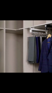 Aluminum Alloy Pull Out Pants/Clothes/Trousers Hanger Rack Sliding Wardrobe Closet Rod Organizer Drawer Rack