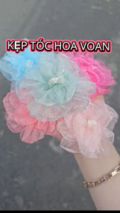 Set 2 Kẹp tóc Hoa Voan Kẹp tóc hoa lưới cổ tích dễ thương Phong Cách Dịu Dàng Sang Trọng