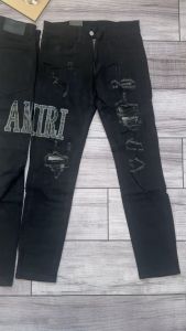 Quần jean nam rách gối  bạ caro thêu AMR chất bò co giãn cao cấp lên form  trẻ trung năng động mẫu mới-ATC77 SHOP