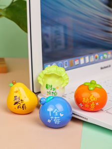 Cute Fruit and Vegetable Small Ornament Girls Car Table Decoration Office Station Lucky Persimmon Decoration Gift