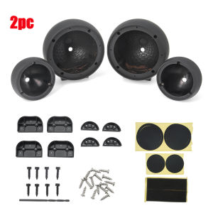 2Pc Car Mid-to-high-range Speakers Boxes Shell Bracket Audio Media Holder Tri Frequency Non-Molded A-pillar Horn Stand Cover