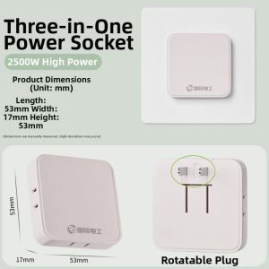 TAOKOU | 3-in-1 Slim Multi-function Power Socket Adapter