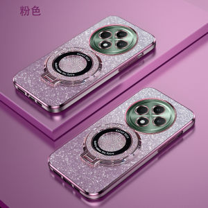 Oppo Reno12F Gradient Color Magnetic Absorption Transparent Ultra-Thin Soft Shell Phone Case Luxury Fashion Protective Cover