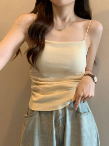 Plus Size Women's Sleeveless Vest Top: Spring Summer Fashion Inner Wear & Outer Wear with Chest Pad & Back Cover Up