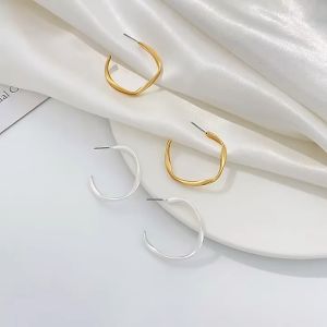 ตรงกล่าว สไตล์ใหม่สร้างสรรค์เรียบง่ายรูปทรงเรขาคณิตบิดต่างหู วินเทจบุคลิกภาพด้านต่างหู