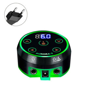 Professional Tattoo Power Supply – Aurora 2 Black LED Display Tattoo Machine Power Supply for Tattoo Artist