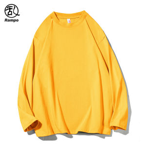 Heavyweight Long Sleeve Pure Cotton T-Shirt Mens Loose Casual Base Layer Inner Wear Trendy Youth Pop Style Autumn New Arrival
