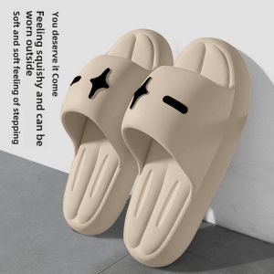 MONLEYTA | Mens Summer Thick Bottom Slip-On Shoes Indoor Home Bathroom Anti-Slip Couple Slippers Comfortable EVA Material Easy To Wear