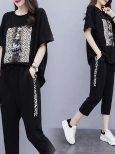 Bộ Quần Áo Nữ Thời Trang Plus Size Bộ Quần Áo Ngắn Tay Thể Thao 7 Món Dáng Rộng Thiết Kế Giảm Béo Cho Mùa Hè