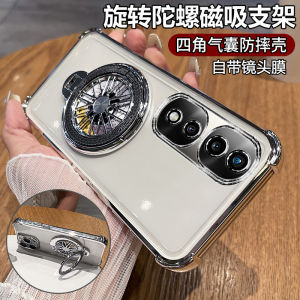 Huawei Honor 80 pro Silicone Case Full Cover Four Corner Airbag Anti-Fall Transparent Soft Protective Shell for Men And Women with Stand Curved Screen