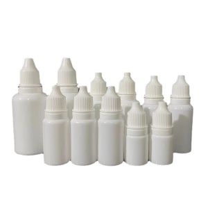Full White Eye Drop Bottle Squeezable Plastic Empty