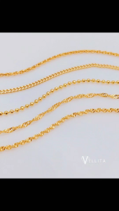 [VJ]Cop916 Necklace S Hook W:2mm "35cm-60cm" 999.9 Gold Plated *Persist916 (Rantai Leher Emas Sadur Murah)