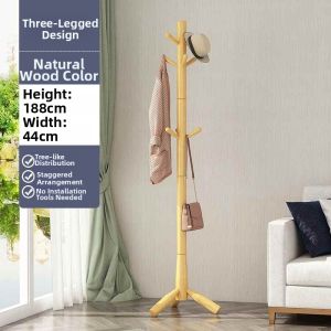 Keluojing | Simple Real Wood Clothes and Bag Stand Coat Rack