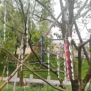 ไล่นกคันเบ็ด แท่งเกลียวไล่นก หมุนสะท้อนแสง อุปกรณ์ไล่นกคันเบ็ด ควบคุมแบบเกลียวแขวนมีประสิทธิภาพ