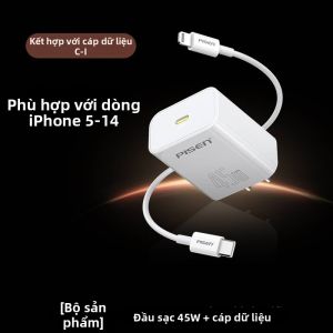 PISEN | Bộ Sạc Nhanh Dây Cáp Type-C Gan Cho iPhone & iPad