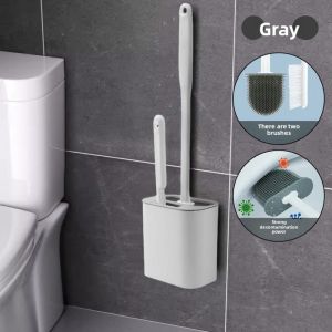 MONLEYTA | Japanese Toilet Brush Silicone Wall-Mounted Household Cleaning Tool For Toilet Bowl Crack-Free Durable Plastic No Drilling Needed