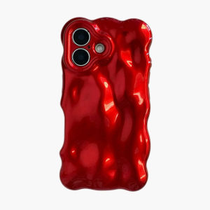 Fashion Red Wave Water Ripple TPU Phone Case For iPhone Air 11 12 13 14 16 17 Pro Max 15 Plus Anti-Fall Silicone Back Cover