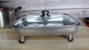 Food Warmer Stainless Steel with Glass Lid Rounded/Rectangle Shape Smart Kitchen ph