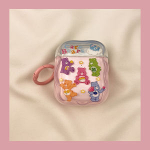 Cute Star Rainbow Bear AirPods Protective Case Wireless Bluetooth Earphone Cover Soft TPU Second Generation Third Generation Fourth Generation