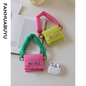 กระเป๋าใส่สายหูฟังผ้าลายดอกไม้ขนาดเล็ก กระเป๋าถือผู้หญิง กระเป๋าใส่สายเคเบิล กระเป๋าใส่ของแบบพกพา กระเป๋าสะพายไหล่แบบลำลอง