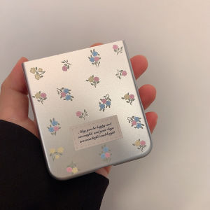 Silver Plated Floral Mobile Phone Case Flip Cover Anti-Fall Protection for Samsung ZFlip7/6 Oppo FindN3 Flip Huawei Pocket2 Honor MagicVFlip