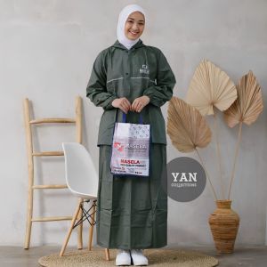 RAINCOAT  JAS HUJAN Wanita Rok Setelan Baju dan Rok Dewasa By MASELA Tebal Lentur Anti Rembes
