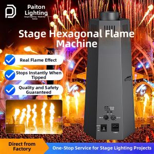 Paxdun | Stage Hexagonal Flame Machine with DMX512 Control Real Flame Effect Compact Portable Safety Guaranteed for DJ Karaoke Party Lighting