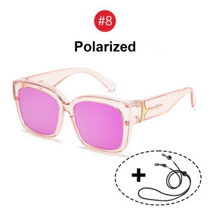 Polarized UV400 Fit Over Sunglasses Men Women Cover Over Prescription Glasses Driving Fishing Shades with Retainer Strap T04