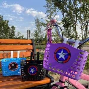 Shining Colourful Star Outdoor Bicycle Scooter Cute Front Basket Bike Cycle Shopping Holder for Children Kids