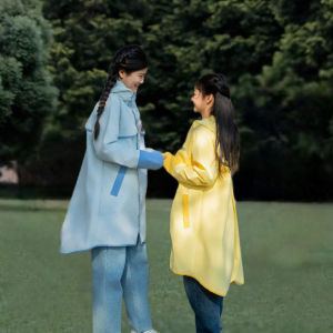 Áo Mưa Trẻ Em Màu Trơn Chống Nước Phản Quang Phong Cách Áo Khoác Trẻ Em Mẫu Giáo Nam Nữ Học Sinh Ba Lô Vị Trí Cổ Điển