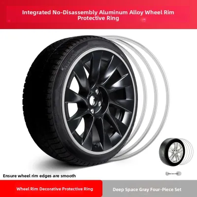 Aluminum Alloy Car Wheel Hub Anti-Collision Metal Protection Ring Wheel Sticker Scratch Guard Decorative Circle Car Accessories