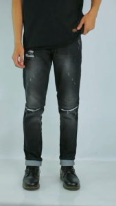 BLACkVIPERDNM Celana Jeans Panjang Pria Slimfit Ripped Jeans Stretch Celana Jeans Sobek Pria Dewasa Hitam Pensil Stretch Stret Strit Slimfit / Panjang Robek2 Lutut / Jins Sobek2 Dengkul Jumbo Besar / Laki2 / Cowo / Biker / Item Abu Biru Muda Tua / Biker