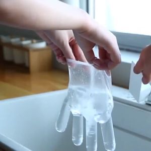 【COD】100 Pcs Disposable Cooking Gloves With Food Safety Thickened Pe Material That Is Not Easy To Tear Hygienic And Safe Household Kitchen Food Processing Gloves Transparent Film Uniform Plastic Gloves