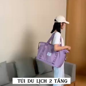 Túi xách du lịch cỡ lớn 2 tầng đa năng nam nữ đựng quần áo mỹ phẩm tiện dụng DL03