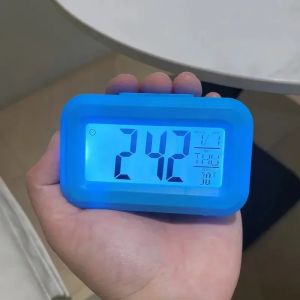 Electronic Wall Clock Silent Mini Alarm Date Backlight 12/24H Temperature Week Countdown Powered Digital Clocks. Battery Desk