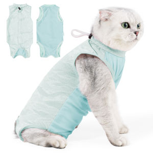 Breathable Cat Recovery SuitFemale Cat Onesie for Cats After Surgery Surgical Spay Suit Pet Body Suit Post Surgery E Collar