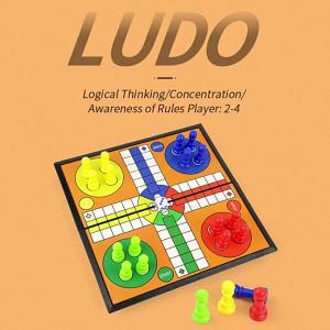 Ludo Game Set Strategy Game Parent Interaction with Foldable Board Travel Family Game for Party Toy Interactive Board Game