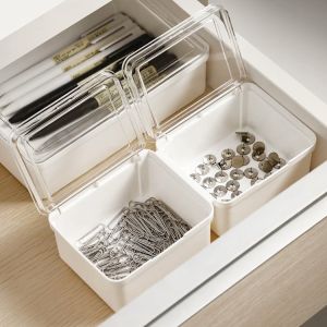 Multifunctional Storage Box Flip-top Small Item Storage Box Desktop Stationery Office Organization Storage Box