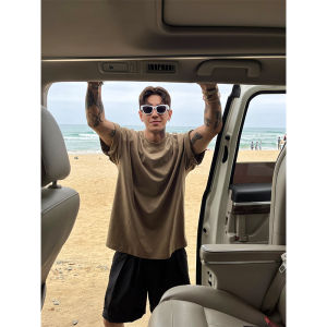 Extra Large Size 300 Pounds Solid Color Basic Short Sleeve T-Shirt Mens Summer Heavyweight Pure Cotton American Style Youth Top