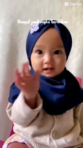HIJAB BAYI BUNGA SAKURA 0-2 THN / JILBAB KERUDUNG BAYI SERUNI BUNGA SAKURA / JILBAB BAYI ANAK SERUNI