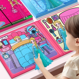 Princess Elsa Magnetic Quiet Book New Arrival Girl Toy Magnet Barbie Suit Elsa Dressing up Stickers Mermaid