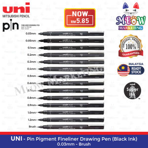 Uni Pin Pigment Ink Fine Liner Drawing Pen / Technical Drawing Pen - 0.03mm-1.2mm / Brush / Chisel 1.0-3.0