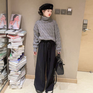 Áo Len Dệt Kim Cổ Cao Cho Bé Gái Mùa Thu Đông Thời Trang Trẻ Em Trang Phục Trẻ Em Thoải Mái Mềm Mại Dài Tay Dày Dặn