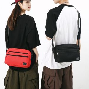 Casual Mens Single Shoulder Bag Trendy Street Style Crossbody Bag Student New Small Polyester Pure Color Fashion Bag
