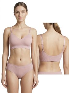 Seamless cotton push-up non wire bra and panty set in black white beige gray green pink.