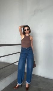 Aevelyn Jeans กางเกงยีนส์รุ่น Ginny Dark Blue Jeans