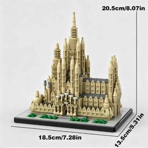 MOC 854PCS Barcelona Famous Cathedral Sagrada Familia Building Blocks Assembly City Retro House Bricks Toys Festival Gifts