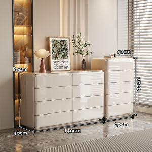 Italian Minimalist Creamy Style Chest of Drawers